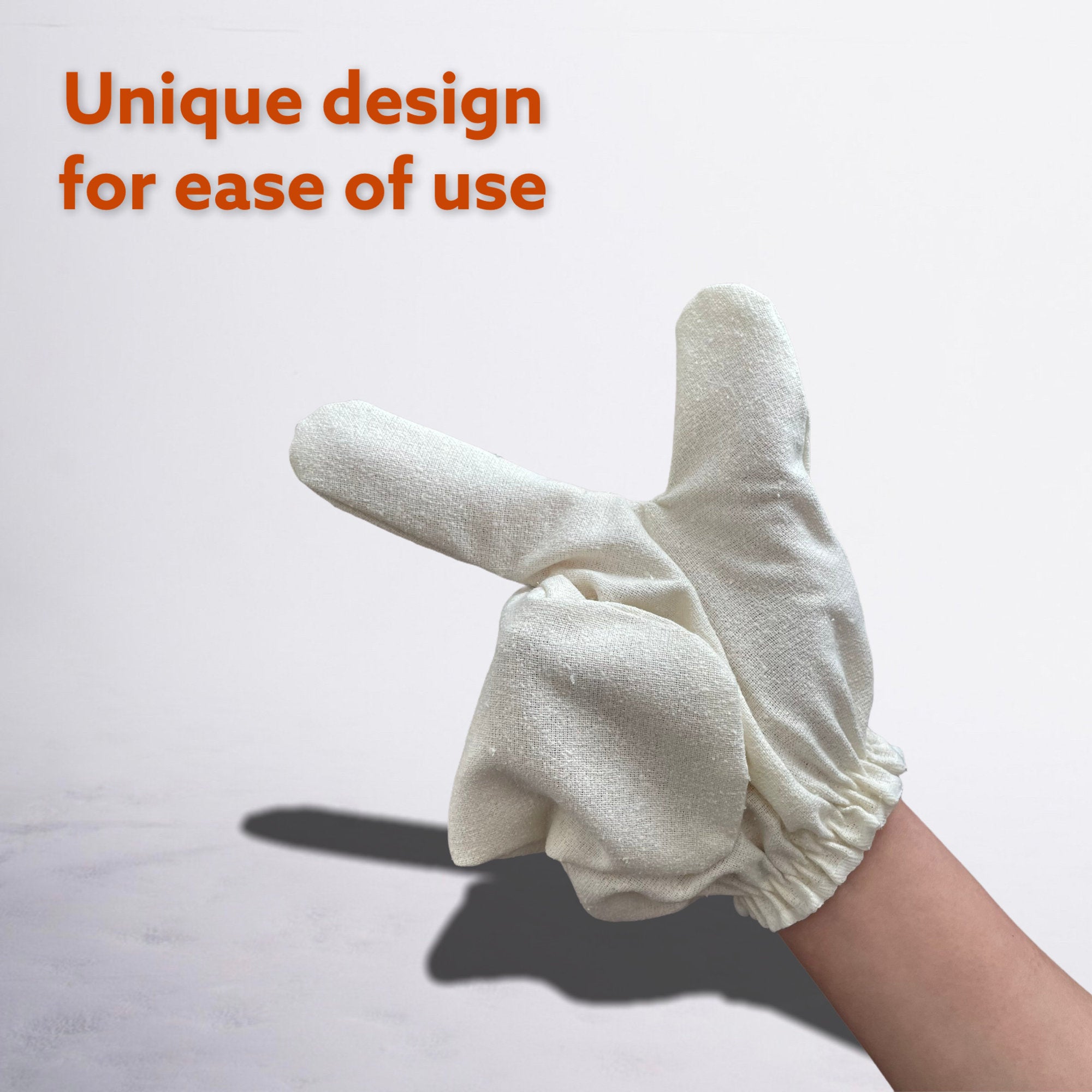 100% Raw Silk Garshana Glove, Pre-/Shower Mitt, Gentle Exfoliating Bath Gloves, Raw Silk Massage Gloves