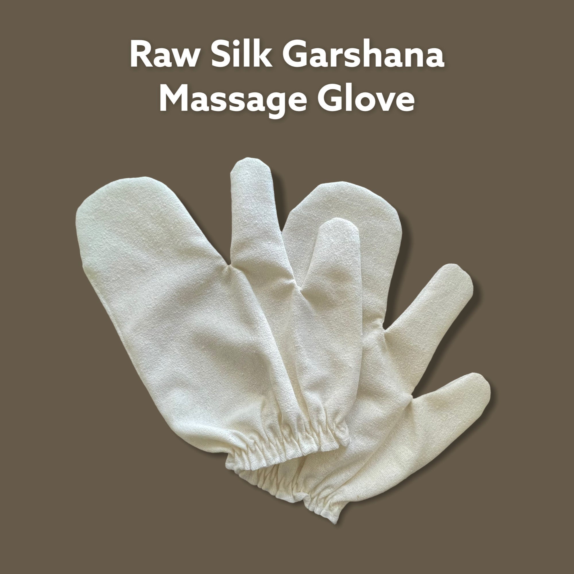 100% Raw Silk Garshana Glove, Pre-/Shower Mitt, Gentle Exfoliating Bath Gloves, Raw Silk Massage Gloves